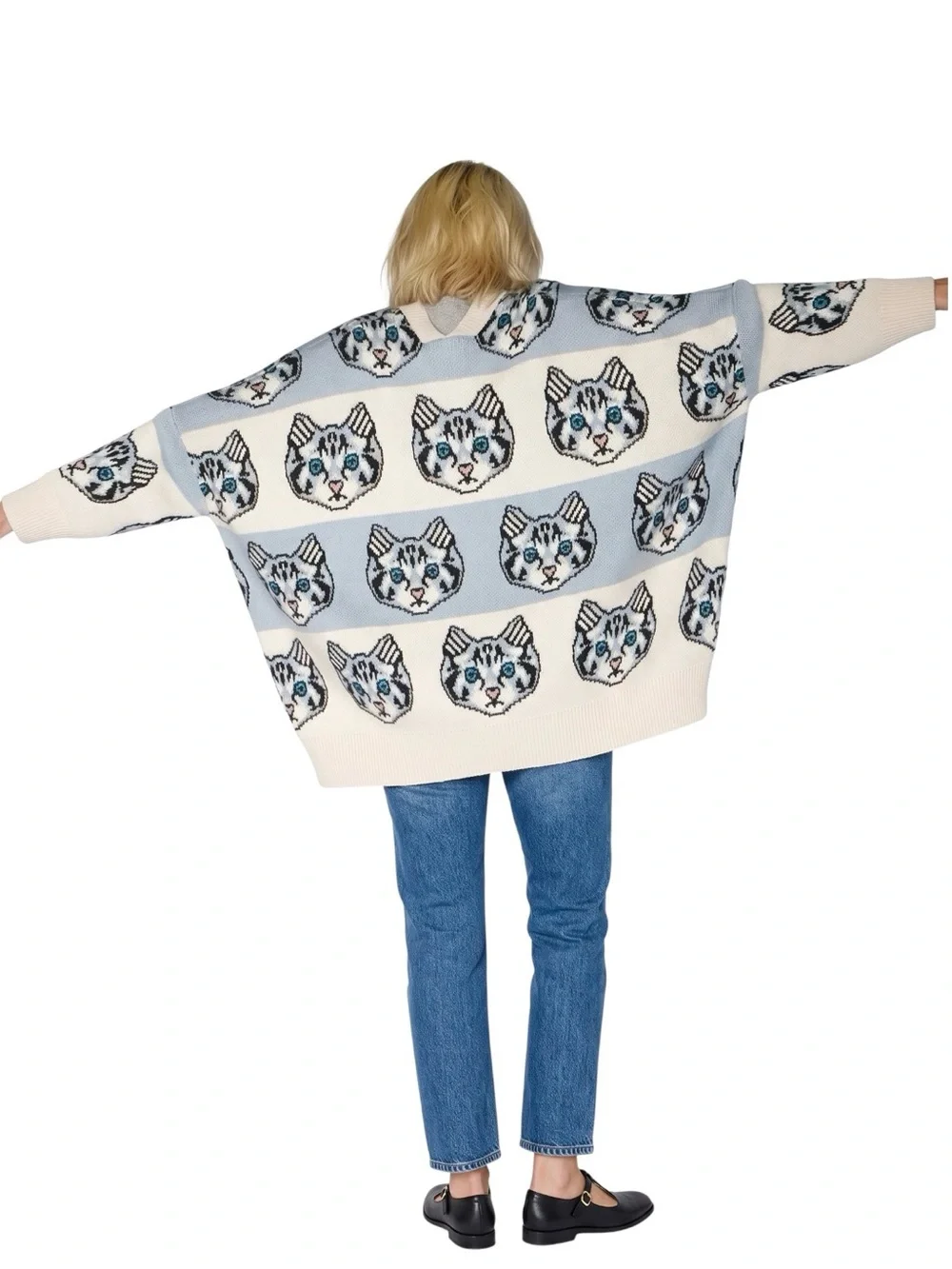 Dressed in Lala Pretty Kitty Oversized Cardigan